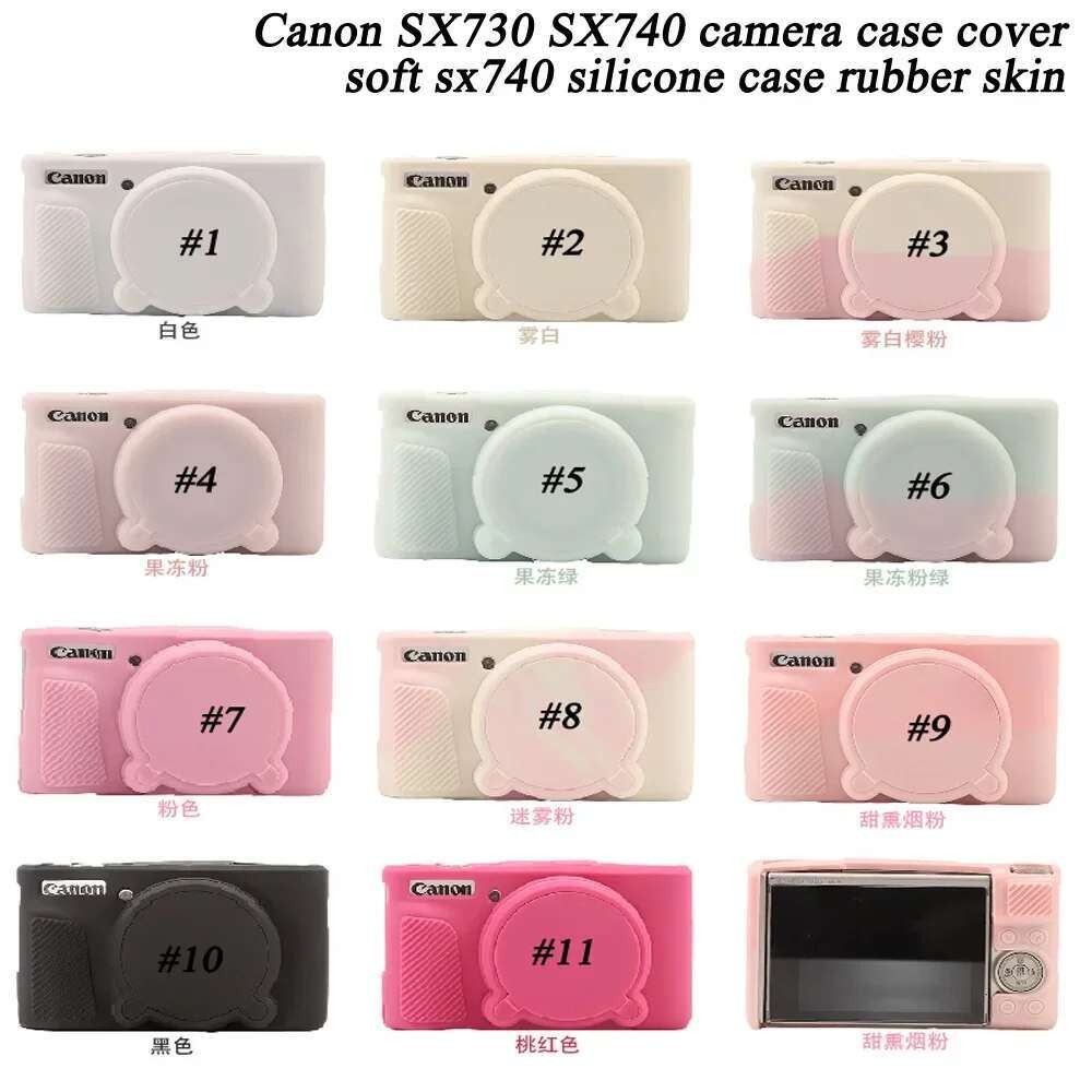 SX740 ซิลิโคนกระเป๋ากล้องผิวสําหรับ Canon PowerShot SX730 SX740 SX740HS ยางกล้องฝาครอบผิว