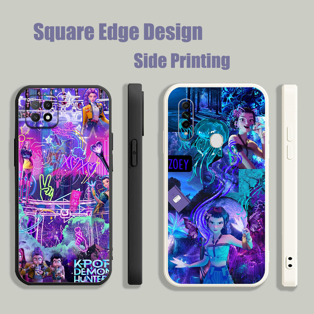 ปลอกสําหรับ OPPO A39 A57 Reno 5 7 8 A54 A94 kpop นักล่าปีศาจ Zoey จาก kdh FXP11 เคสโทรศัพท์ขอบสี่เหล