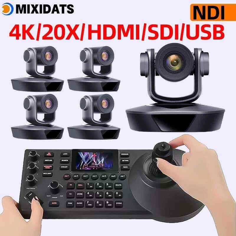 กล้อง ชุดการประชุมทางวิดีโอ 4K ซูม 20X SDI HDMI IP USB สำหรับการถ่ายทอดสดในโบสถ์ กล้อง NDI PTZ พร้อม