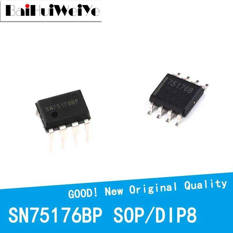 ชิ้น/ล็อต 10 SN75176BP SN75176BDR SN75176 75176B 75176 SOP-8 SIP-8 SMD ชิปเซ็ตใหม่คุณภาพดี