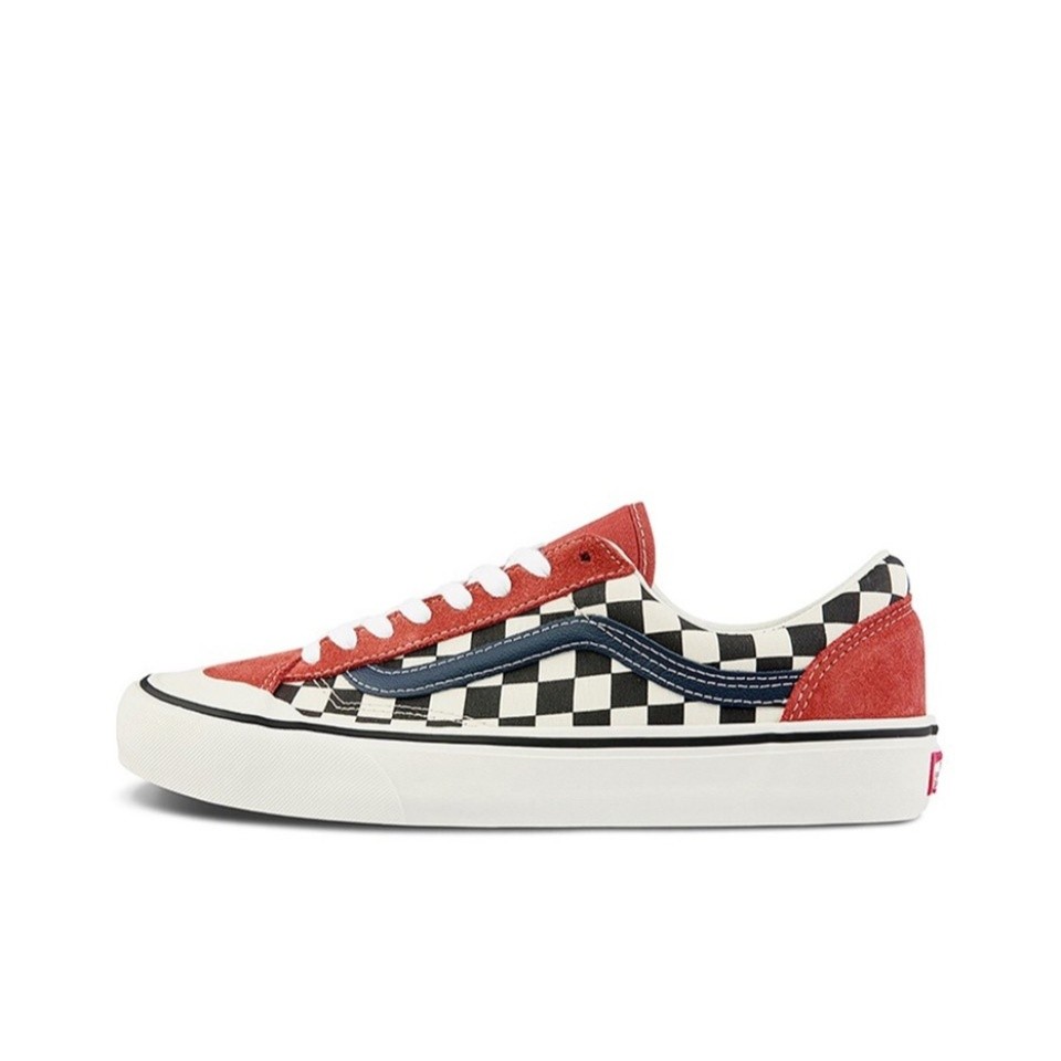 ♞,♘,♙【100%Original】Vans Style 36 Low Top Sneakers Women&Men Red Black White Canvas VN0A3ZCJ5B7 2025