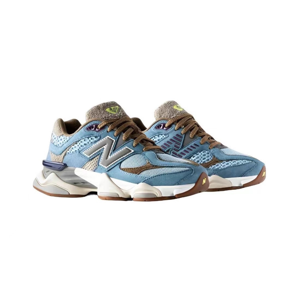 Bodega x New Balance NB 9060 Age of Discovery ทนทานรองเท้าลําลองกีฬาส้นเตี้ยสีน้ําเงินสีน้ําตาล