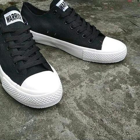 Hitam ️ Warrior Sparta CT Black LC Shoes/Warrior Black White Low Shoes/Warrior Black Short|ตร.ม.2