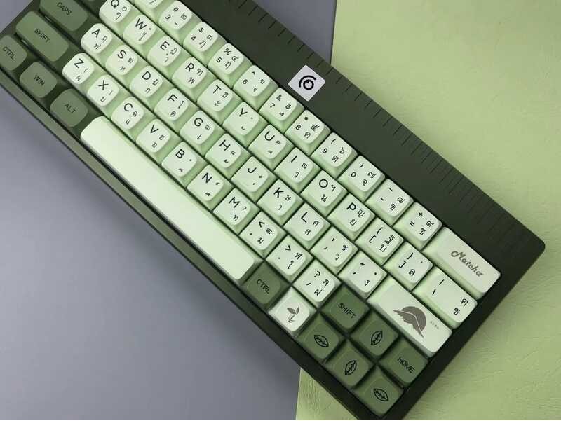 คีย์แคป Mint Matcha คีย์ไทย ภาษาไทย Customized Keycaps 124 ปุ่ม XDA Profil