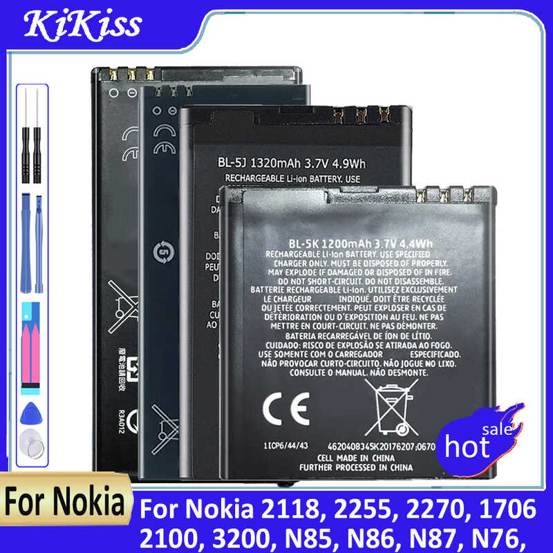แบตเตอรี่BL-5C BLD-3 สำหรับ Nokia 2118,2255,2270,1706,2220s，2100,3200,N85,N86,N87,N76,5000,6290,E65