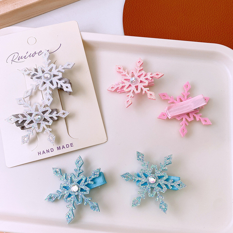 Creative การ์ตูน Rhinestone Snowflake Frozen Princess Series กิ๊บติดผมเด็กผ้ารวมทุกอย่างกดคลิปเครื่องประดับผมเด็ก - รูปที่ 6