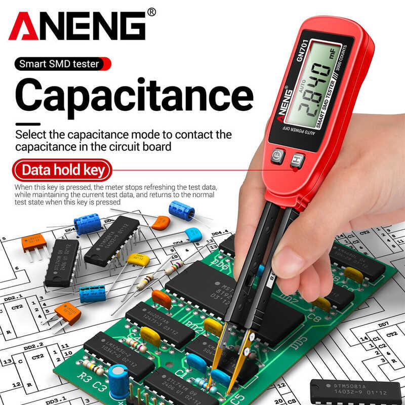 Aneng 🍀 Gn701ดิจิตอล SMD Tester ไฟฟ้ามัลติมิเตอร์, ต้านทานคว