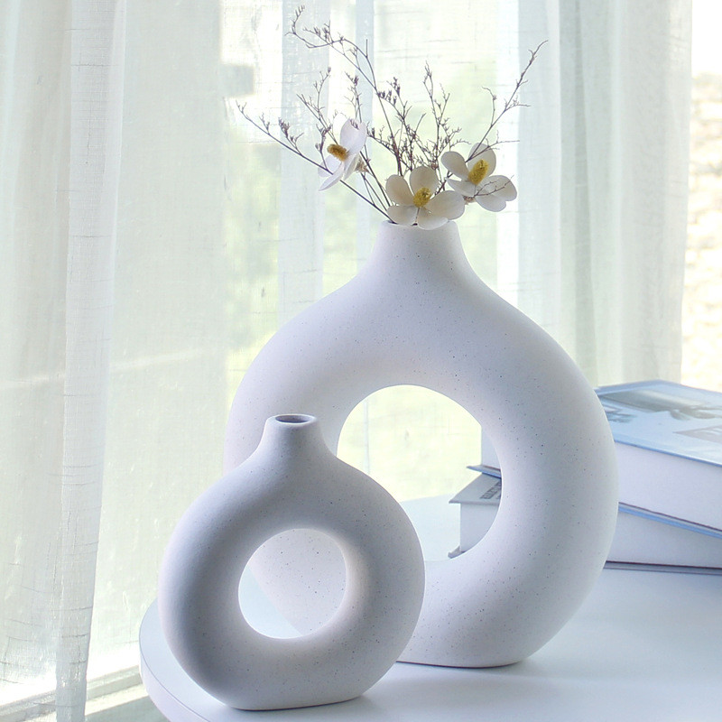 Nordic Ins Style Circle Circle Vase Creative Home Intrance Frosted Flower Orrangement Orranment Dec