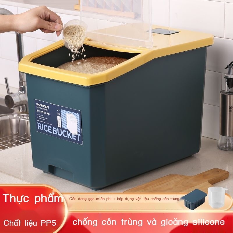 ถังใส่ข้าวสารขนาดใหญ่พิเศษ 25,0 กก. ป้องกันความชื้นและแมลงครึ่ง 2.5 กก. 15.0 กก. ถังใส่ข้าวสาร