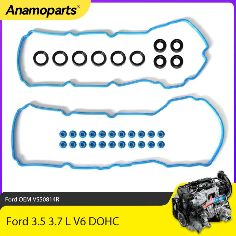 ชิ้นส่วนเครื่องยนต์ฝาครอบวาล์วปะเก็นชุด Fit 3.5 3.7 L สําหรับ Ford 3.5L 3.7L V6 DOHC 2011-2020 OEM V
