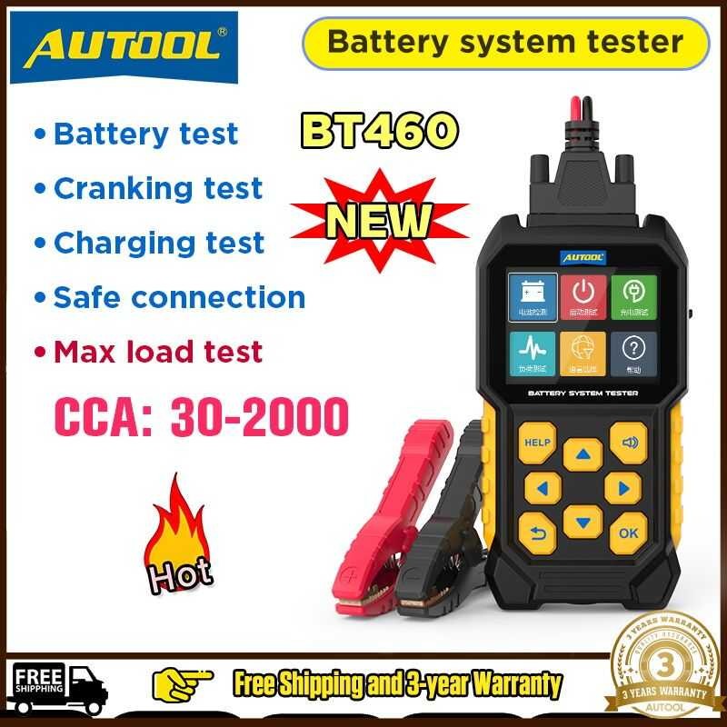❤ AUTOOL Bt460 เครื่องทดสอบโหลดแบตเตอรี่ในรถยนต์,อุปกรณ์ทดสอบเครื่องวิเคราะห์แบตเตอรี่รถยนต์รถ1