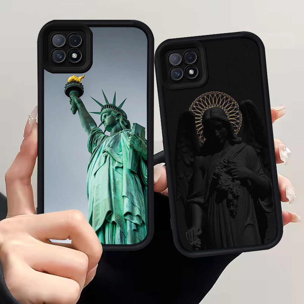 H90 รูปปั้น Liberty Case สําหรับ OPPO Reno F17 A16K A54 A93 A16E 4 4F PRO Lite