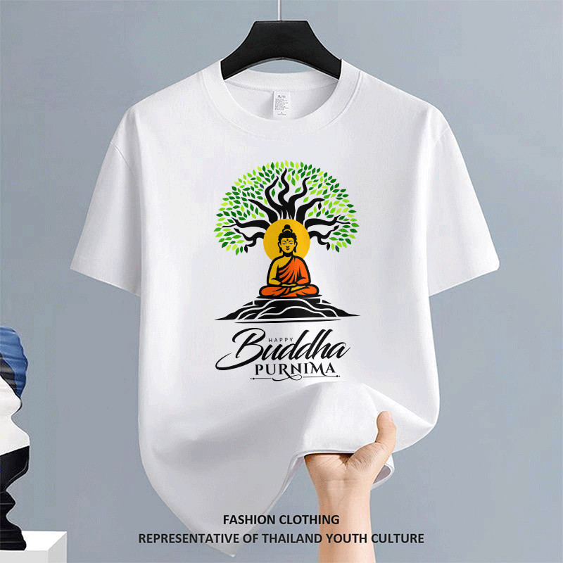 เสื้อยืด FASHION วินเทจ สีขาว-ดำ ลายการ์ตูน สีดําแขนสั้น ผู้ชาย สตรีทแฟชั่น เสื้อยืดผู้ชาย OVERSIZE คอกลม COOL CASUAL