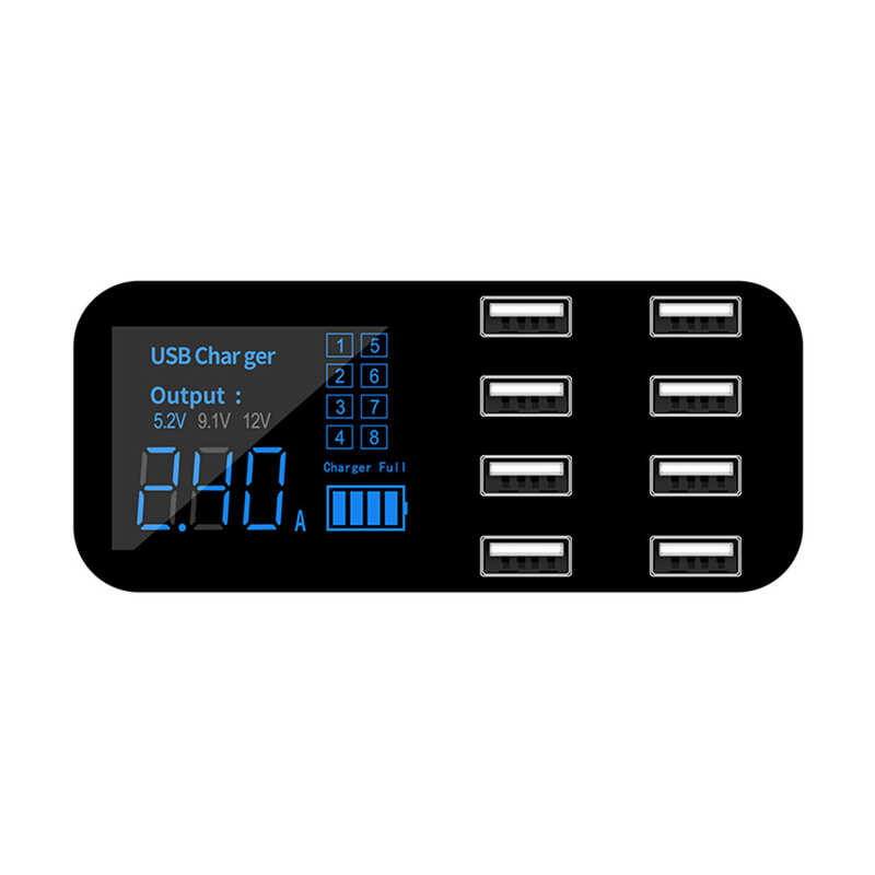 A9s Fast Car 8 Port Multi LCD Display 12V Charger USB Hub For Phone Tablets DVR Docooler