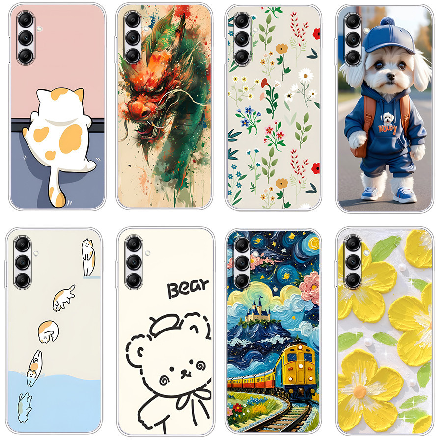 ปลอกสําหรับ Samsung galaxy A14 เคสซิลิโคนอ่อน TPU พิมพ์ฝาครอบโทรศัพท์