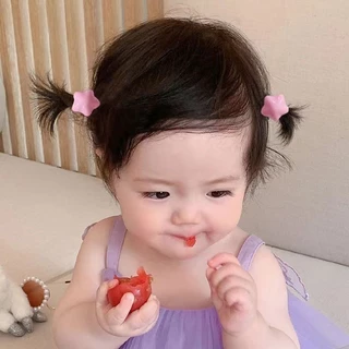 12ชิ้น น่ารัก ลูกอม สีรูปหัวใจสาววงผมยืดหยุ่นเด็กอุปกรณ์ผม