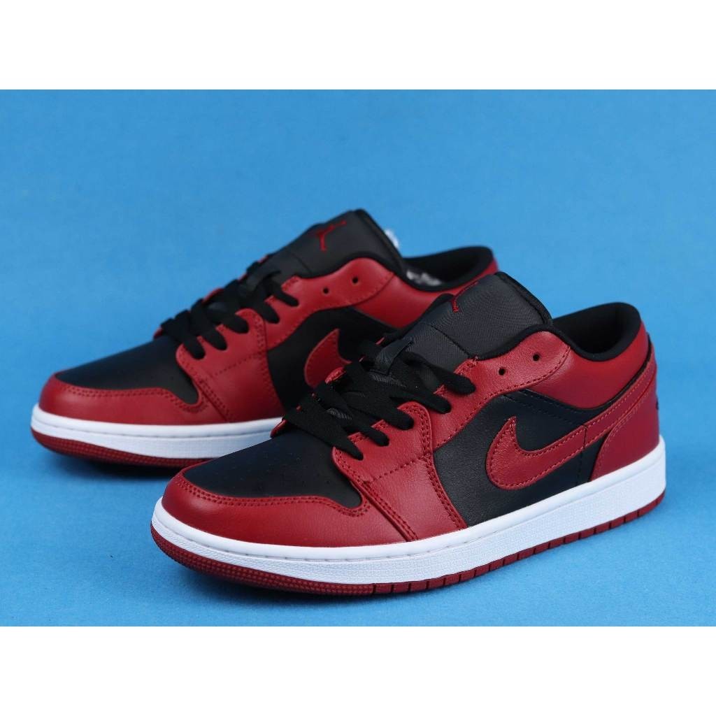 ♞,♘ไนกี้ อจ1 สีแดง 553558- 606/nike Air Jordan 1 Low Jordan 1st Generation Jordan 1 Low-Top รองเท้า