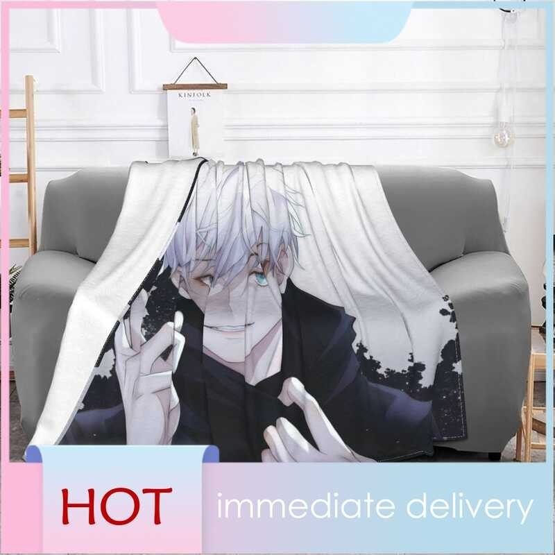 ➧ ผ้าห่ม Gojo Satoru Collage Manga กำมะหยี่พิมพ์อะนิเมะมัลติฟ