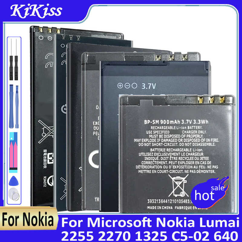 แบตเตอรี่ BV T5E 5J L4A T5C / T4B BN-06 BL-5C BL-4C BP-5M สำหรับ Microsoft Nokia Rumai 2255 2270