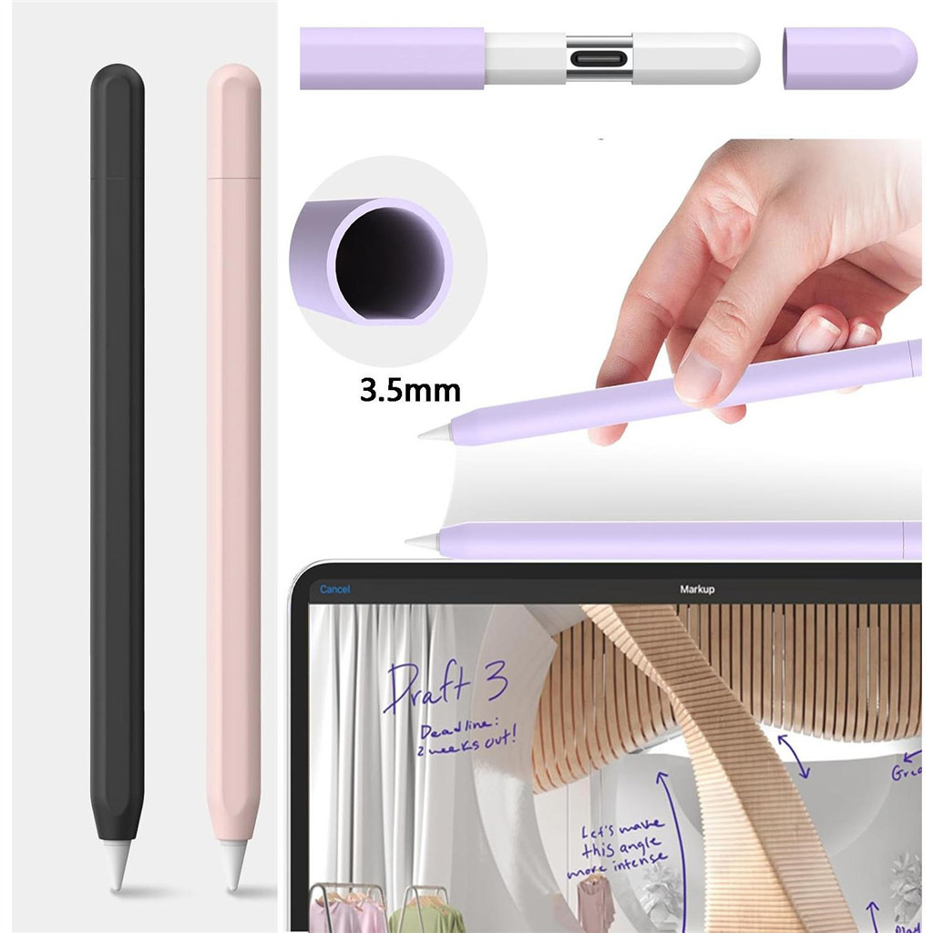 เคสซิลิโคนสําหรับ iPad Apple Pencil USB-C รุ่น Soft Sleeve Gen ที่ใส่ปากกาสีลูกกวาดสบายแฟชั่นธุรกิจคลาสสิกป้องกันการหล่นฝาครอบป้องกันลื่น