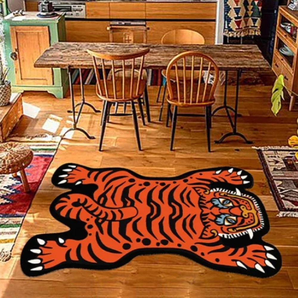 for Living Carpet Room Cute Cartoon Tiger Large Area Children Bedroom Bedside Rug Home Decoration C