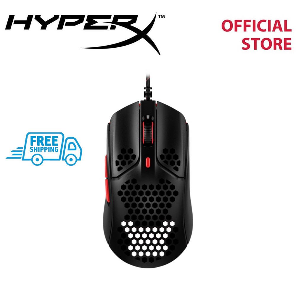 Hyperx Pulsefire Haste เมาส์สําหรับเล่นเกมแบบมีสาย สีดํา/แดง (4P5E3AA)