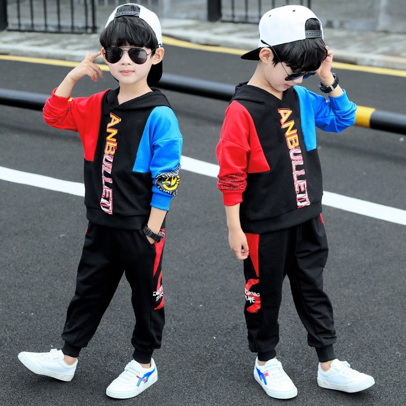 ones.th เสื้อผ้าเด็กโต ชุดฤดูใบไม้ร่วง สไตล์เกาหลีใหม่ ทันสมัย ​​และหล่อ เด็กผู้ชายหลวม ชุด 2 ชิ้น
