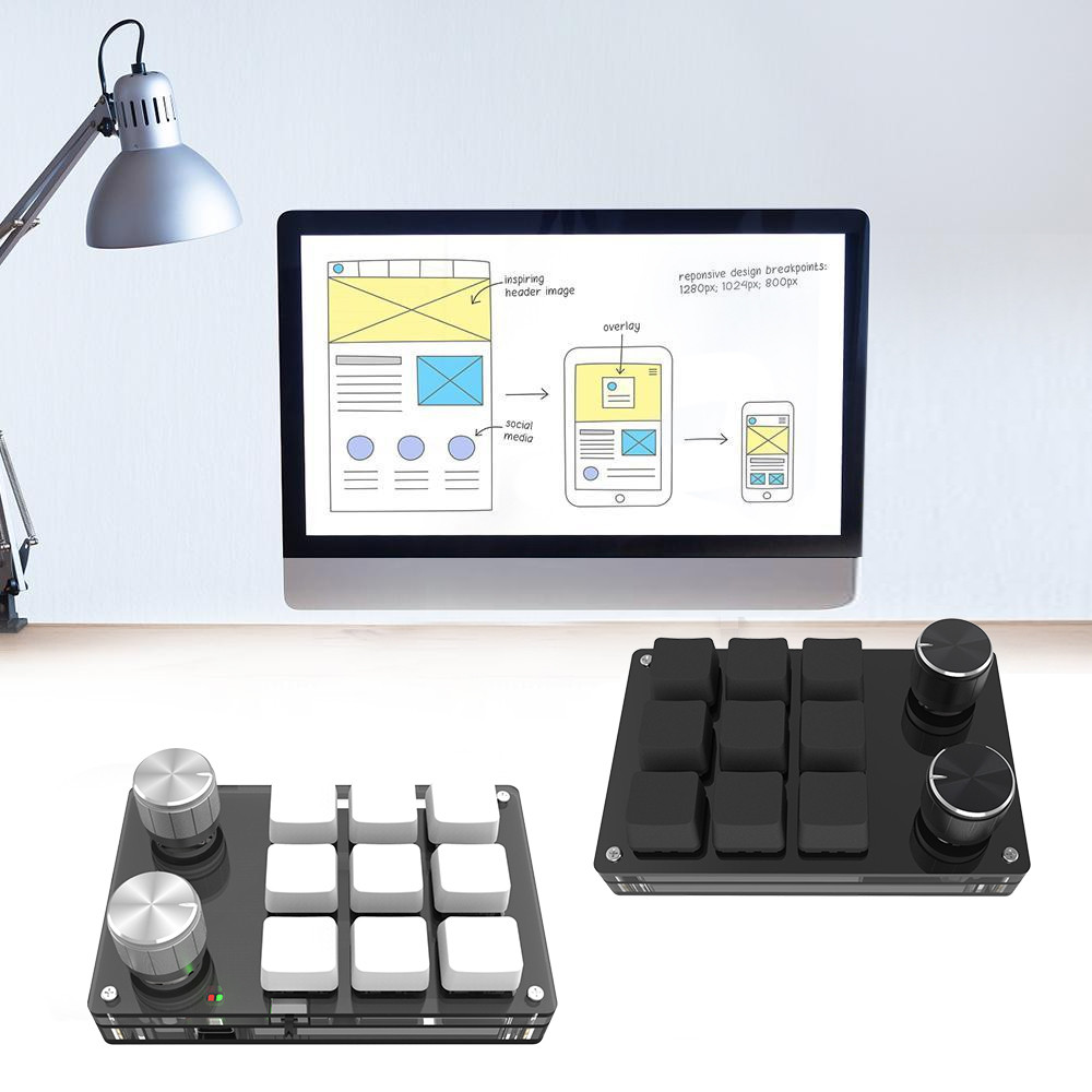 DIY โปรแกรม แป้นพิมพ์ Bluetooth/USB แบบมีสาย RGB Custom Mini 12/6/3 Key Kno