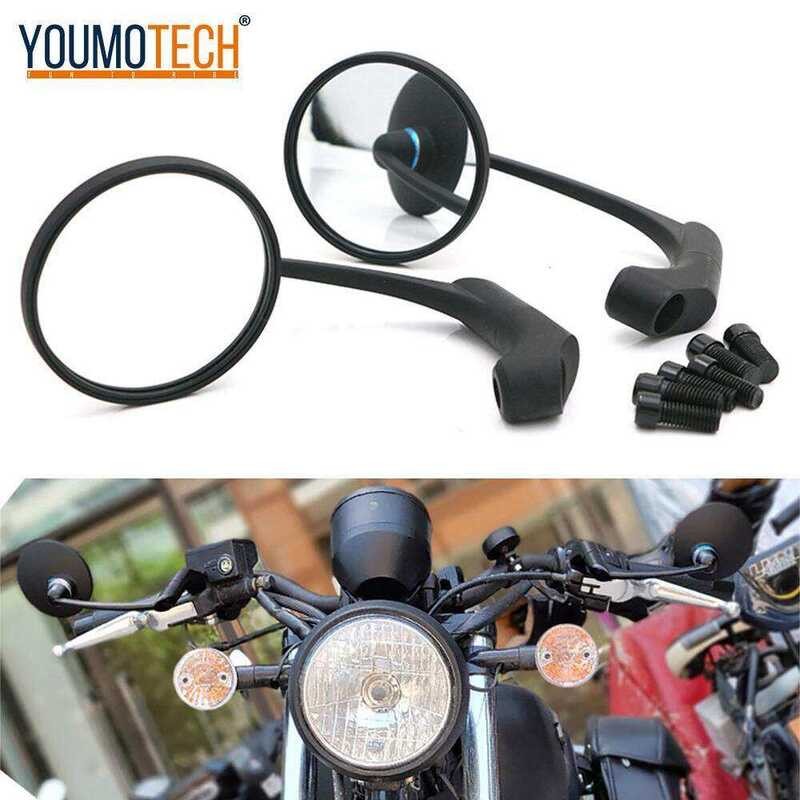 々 Universal Mortorcycle Rearview Rear View Sides Mirror Bike For Kawasaki W800 Custom Vn900 Clas