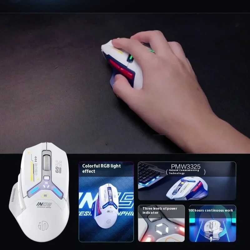 ▩ Inphic In9 เมาส์ไร้สายบลูทู ธ สามโหมดเดสก์ท็อปคอมพิวเ