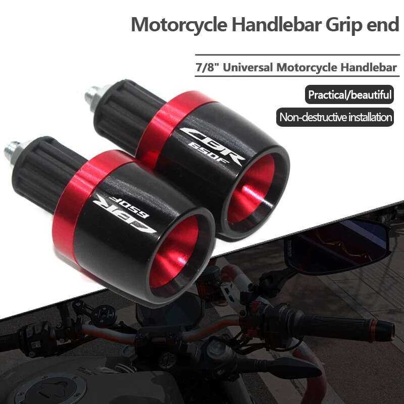 HONDA สำหรับ CBR650F CBR 650F CBR650 F มอเตอร์ไซค์ 7/8"22MM ด้ามจับแฮนด์สากล ปลายด้ามจับ ฝาครอบน้ำหน