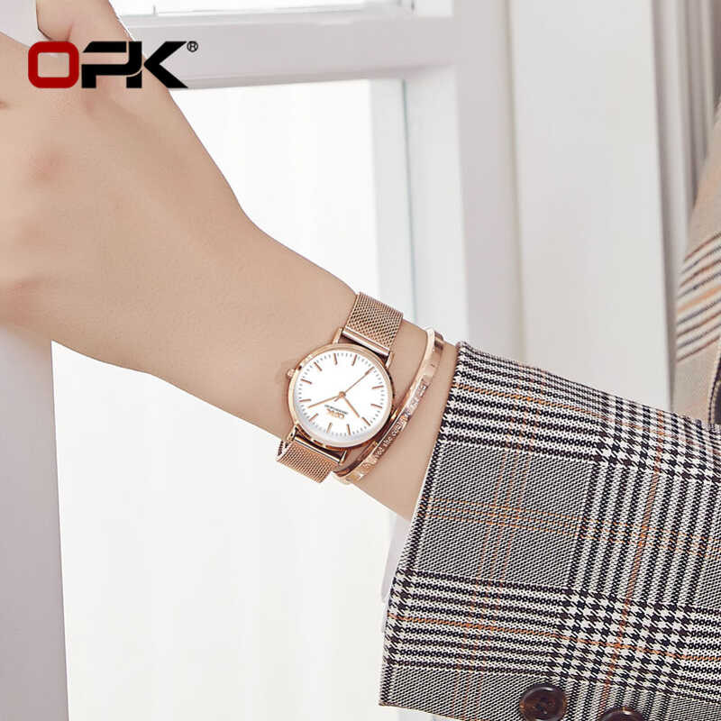 Authentic 100% OPK Watch Women Waterproof Genuine New 2025 Casual Simple Stainless Steel Strap Shoc