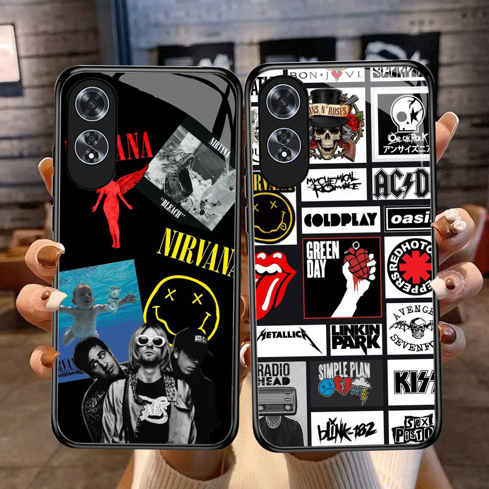 DF-92 Nirvana Queen AC DC TPU HD แก้วสําหรับ OPPO A60 A38 A79 A98 A78 A18 A58 Reno 8T 11F