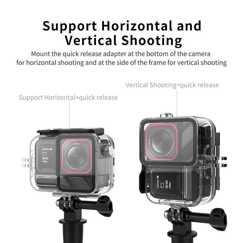 ▥ กันน้ําป้องกันใต้น้ํา 45M Shell Dive Case สําหรับ Insta360 Ace 2 / Pro กีฬากล้องอุปกรณ์เสริม