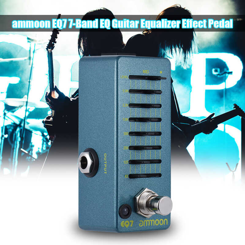 ➧ Ammoon Eq7 มินิกีตาร์ Equalizer ผลกระทบเหยียบ 7 ส่วน EQ อลูม