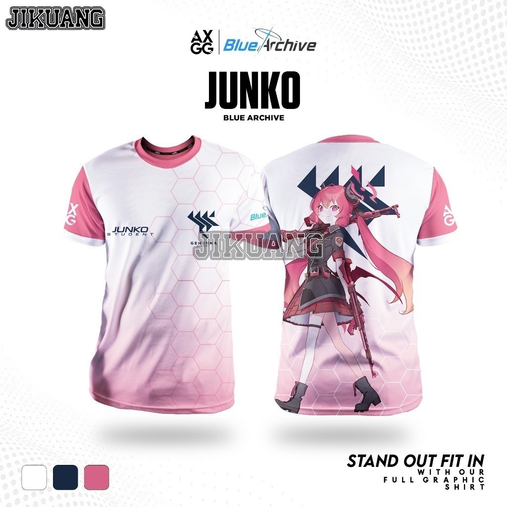 Blue Archive - Hibiki_Hina_Hinata_Ichika_Iori_Izumi_Izuna_Junko _ เสื้อยืดสําหรับเล่นเกม﻿ เจเค3