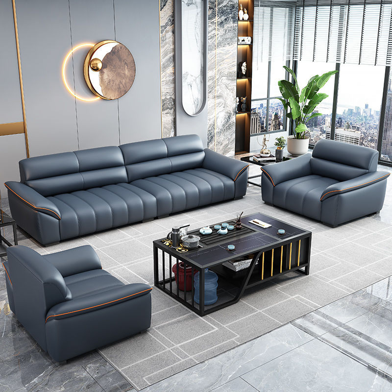 many🔥การประกันคุณภาพ🔥 Office Sofa Kung Fu Coffee Table Set Simple Business Reception Room Rest Ar