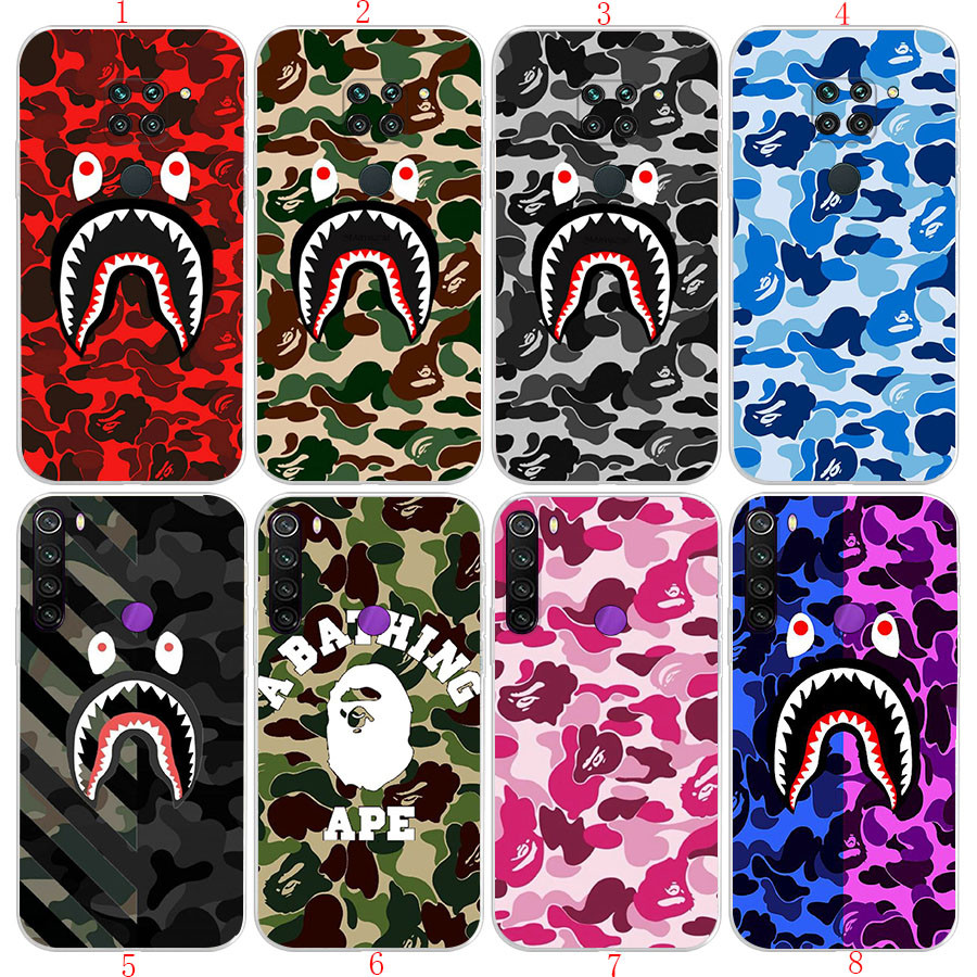 Redmi Note 8 8T 8 Pro 9 9S 9 Pro 9 Pro Max 9T 10 Pro 4G bape Camoเคสโทรศัพท์โปร่งใสนุ่ม