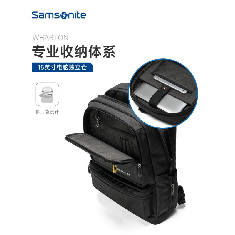 Samsonite กระเป๋าเป้สะพายหลัง Samsonite 36B กระเป๋าคอมพิวเตอร์ลำลองสำหรับผู้ชายและผู้หญิงกระเป๋าเป้