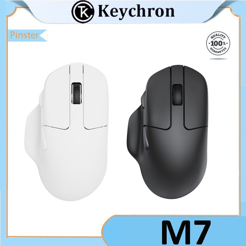 Keychron M7 เมาส์ไร้สายบลูทูธ 2.4G การสอบจําลองที่สาม PAW3395 เซ็นเซอร์ 26000dpi Ergonomics