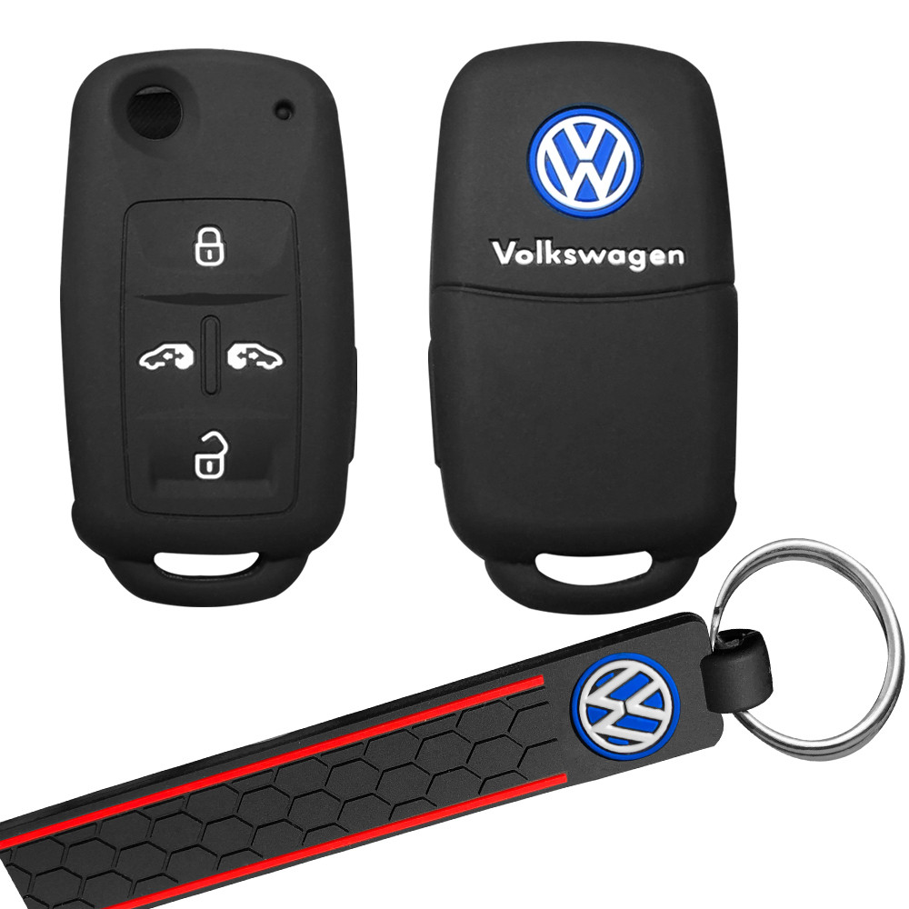 Volkswagen VW Multivan Sharan Transporter Caravelle แคดดี้ที่นั่ง Alhambra 5 ปุ่ม Flip Key ผู้ถือกรณี Shell ฝาครอบรถอุปกรณ์เสริมพวงกุญแจ