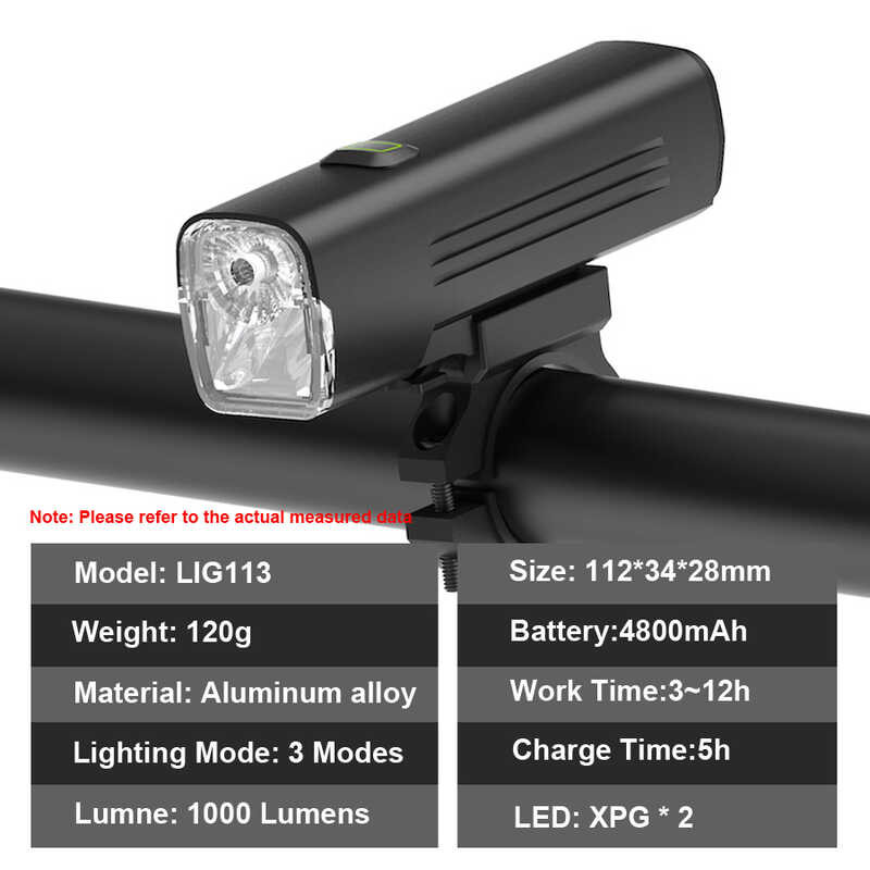 NEWBOLER Be1 1000 Lumen ชุดไฟจักรยาน USB สูง / ต่ำ MTB จักรยานไฟห