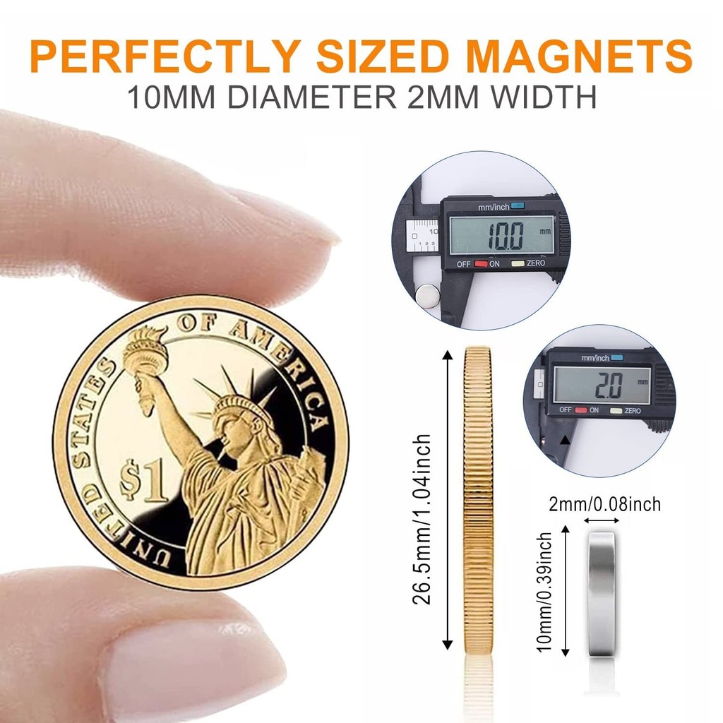 Round Refrigerator Small Rare Earth for Crafts 10x2mm Strong Neodymium Magnets