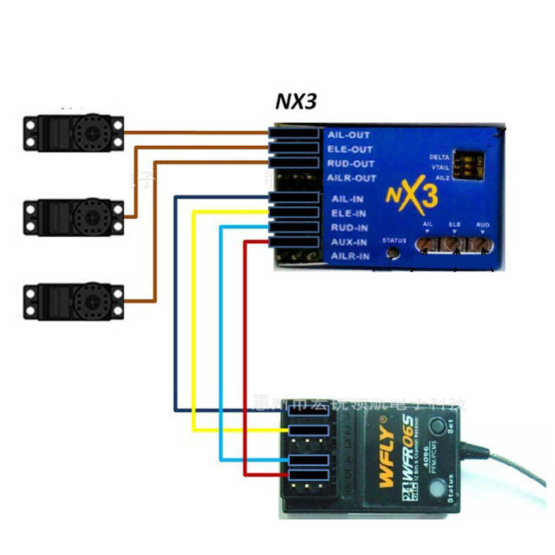 Δ Nx3 3D Fixed Wing 3 แกน Gyro Flight Controller RC เครื่องบิน Stabilizer สมดุ