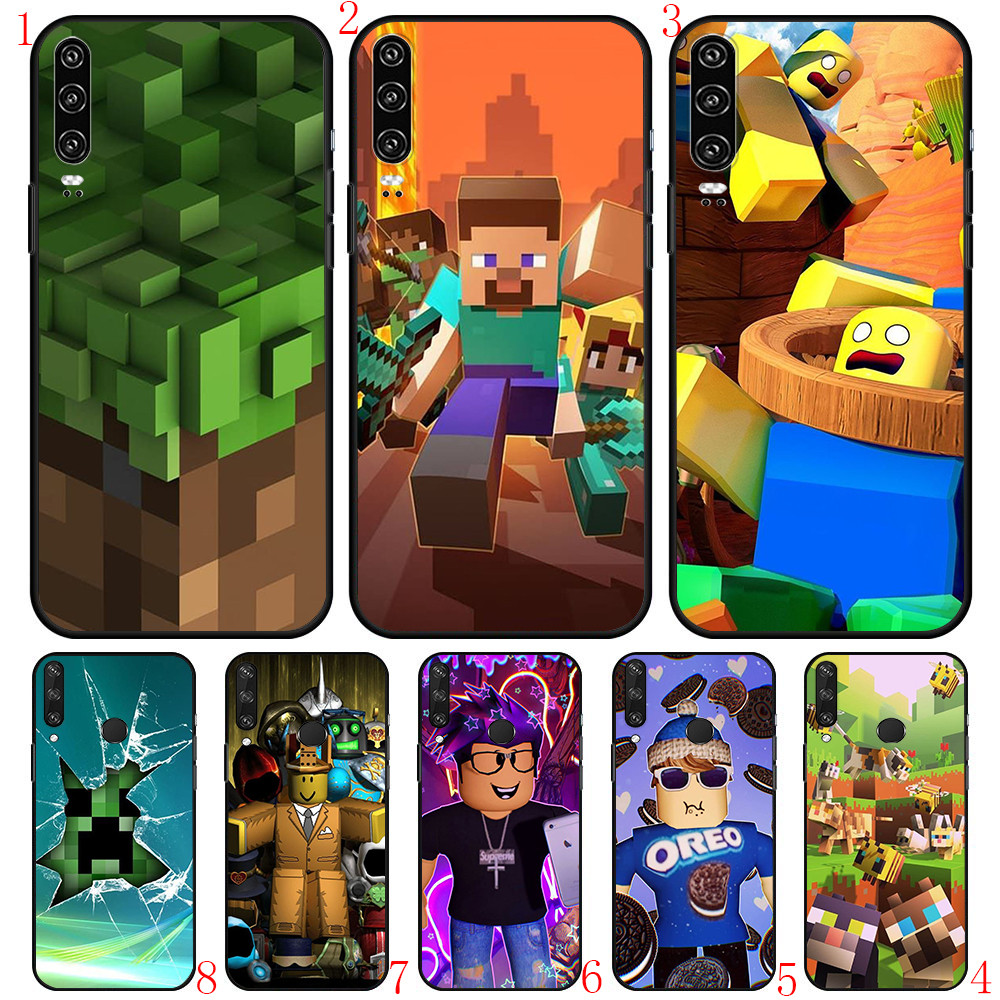 Huawei Y5P Y6P Y8P Y7A Y9A Y7 Prime 2019 Nova 3i 5i 5T Mate 10 20 Pro Y33 Robloxเคสโทรศัพท์สีดํานุ่ม