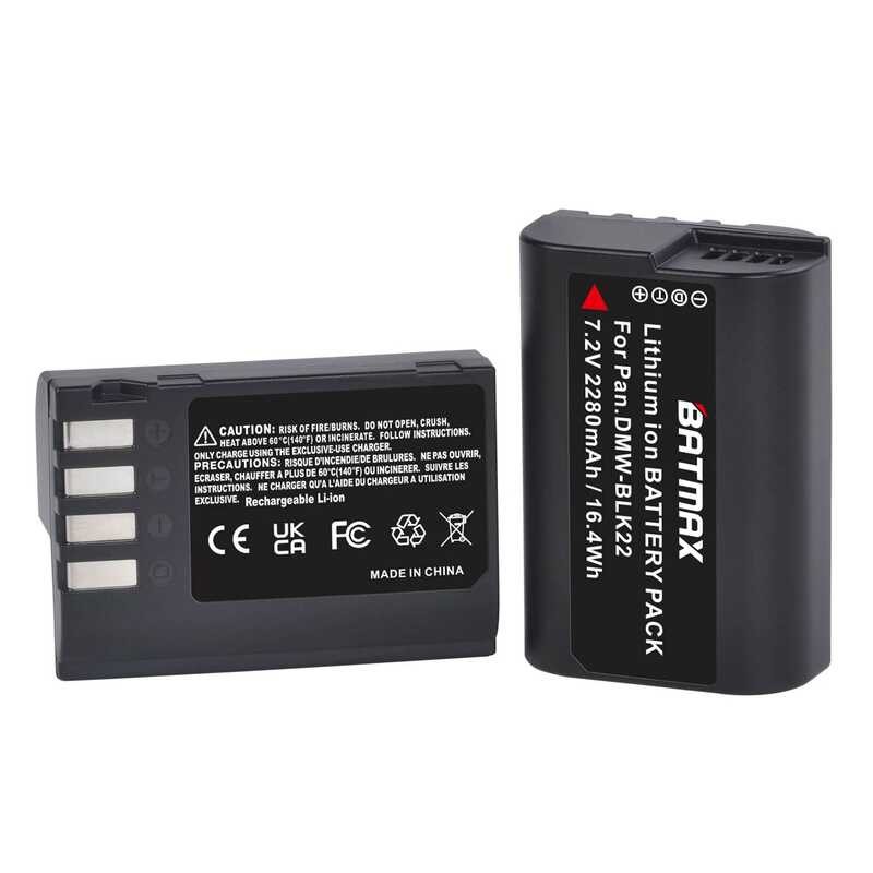 ▥ 2280Mah Dmw-Blk22 DMW Blk22แบตเตอรี่ Akkus สำหรับ  LUMIX Dc-S5 Dc-S5k กล้อง