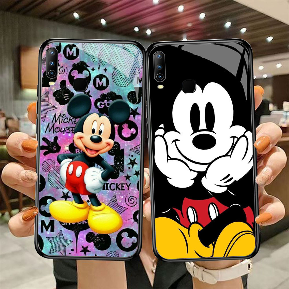 DF-20 Mikey Mouse TPU HD Glass Casing สําหรับ VIVO Y17 Y95 Y15 Y85 Y12 Y11 V9 Y89 Y91C Y93 X23 Y19 Y