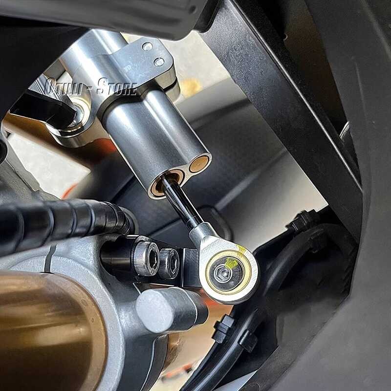 ▥ สําหรับ Aprilia RS 660 Rs660 Rs660 2021 2022 2023 รถจักรยานยนต์ CNC อลูมิเนียมพวงมาลัย Damper
