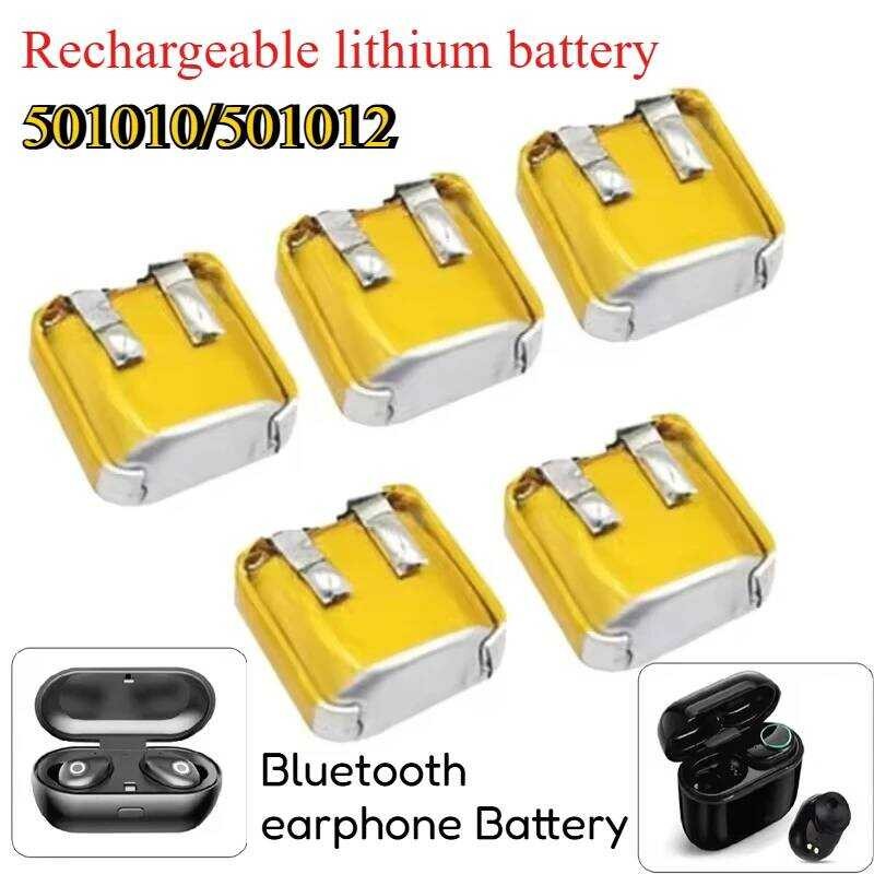 501010 แบตเตอรี่ 10-50 ชิ้น501012 แบตเตอรี่ลิเธียมไอออนแบบชาร์จได้ 3.7V 35mAh สำหรับหูฟังบลูทูธ