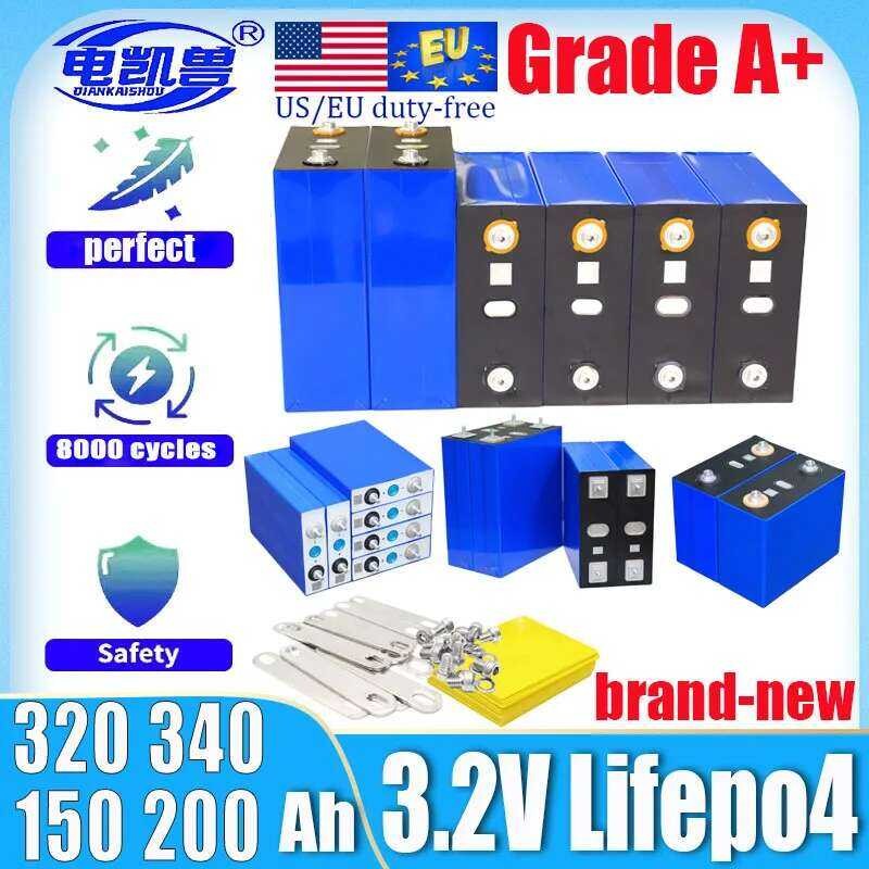 ใหม่ 4PCS 3.2V 320AH 280AH 340AH 200AH 150AH 105AH lifepo4 DIY 12V RV ลิเธียมไอออนฟอสเฟต A-class